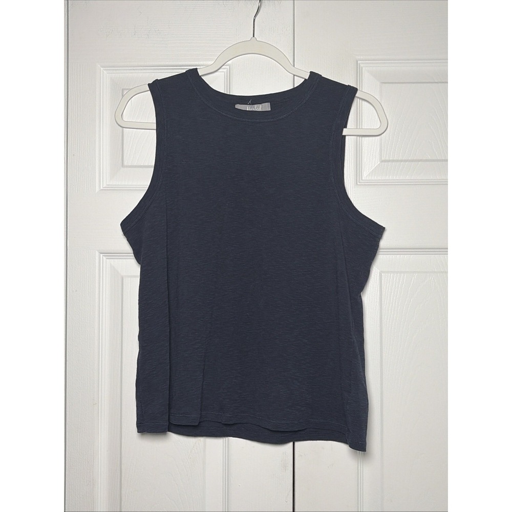 Marled Essentials Slub Knit Tank Top Womens Size XL Navy Blue Cotton Modal
